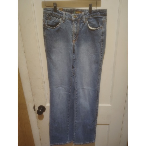 Wrangler Denim - Wrangler Aura Womens Straight Leg Jeans Blue Medium Wash Short Rise 8P WSKH85052
